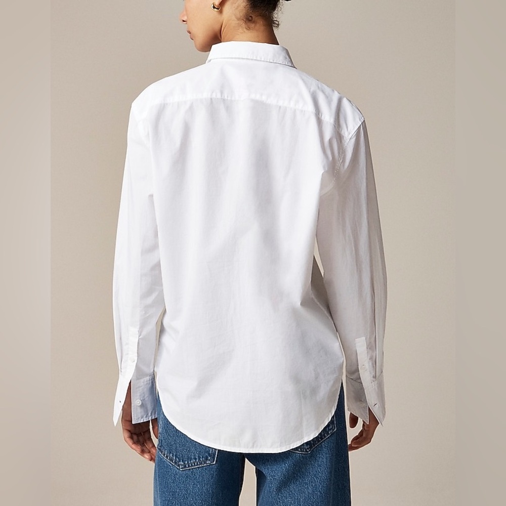 NWT J.Crew Garçon classic shirt in cotton poplin Size 2 White Preppy Cotton - Picture 3 of 13